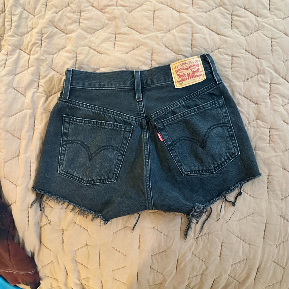 Levi's Blue Jean Shorts Frayed Hem